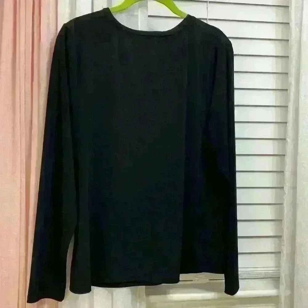 Rebel Wilson EUC 1X black blouse U - Picture 4 of 5